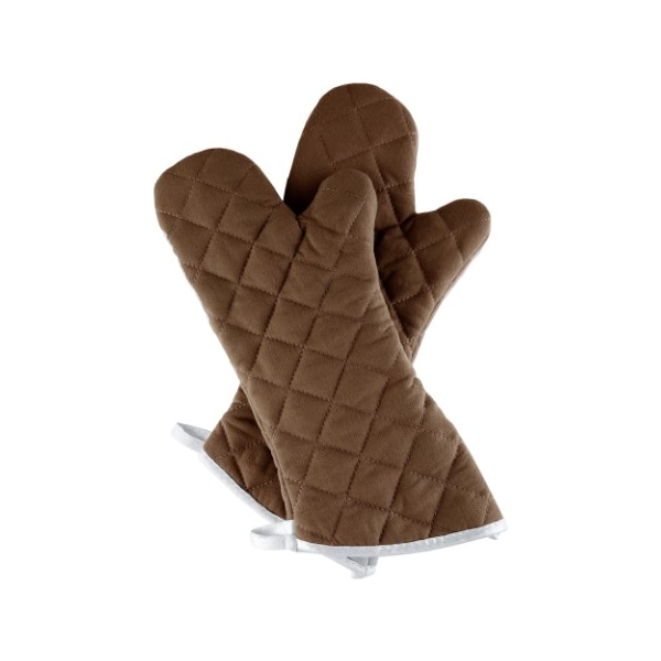 Hastings Home Oven Mitts, Set of 2 Oversized Quilted Mittens, Flame and Heat Resistant (Chocolate) 917435FAU - main
